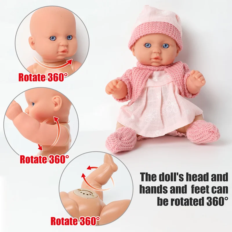 8 дюймов моделирование bebe reborn Silicone 20 см реалистичный новорожденный звук Детская
