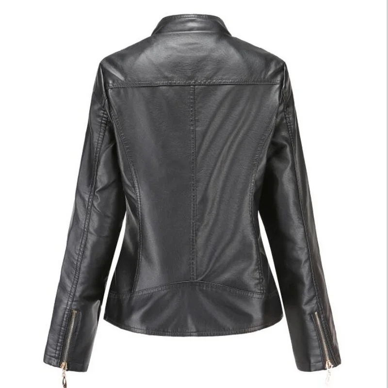 Special Offer Leather Jacket Women Zippers Women's PU Leather Jacket Mandarin Collar Motor Biker Coat Female Asia Size S-4XL