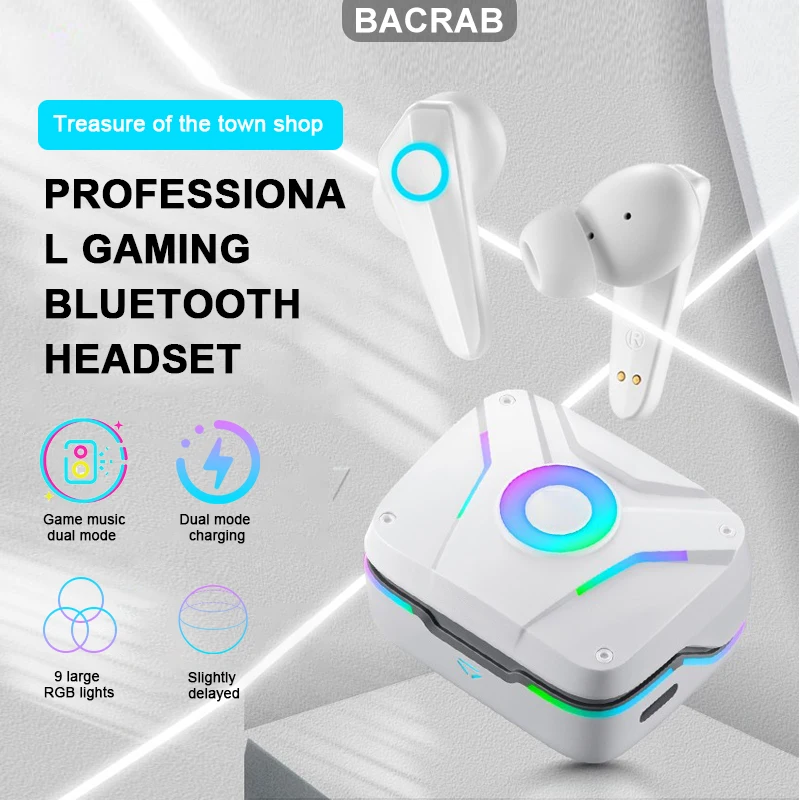 

TWS gaming earbuds bluetooth earphones with microphone 60ms low latency wireless headphones bass stereo waterproof