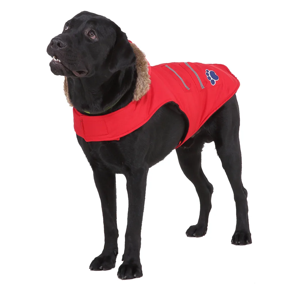 Transer Golden Retriver, Большие куртки для собак, искусственный мех, верхняя одежда с капюшоном, зимняя теплая одежда для собак, одежда для маленьких, средних и больших собак 9822