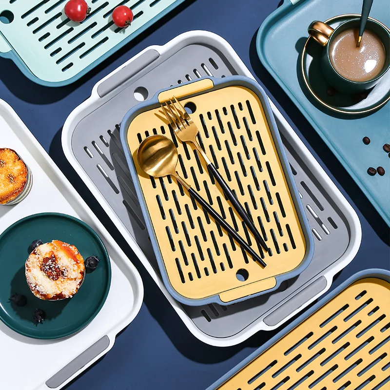 

Plastic Fruit Drying Storage Trays in the Kitchen Tea Cutlery Container Organizer Rack Dryer Plate for Dinnerware Mugs