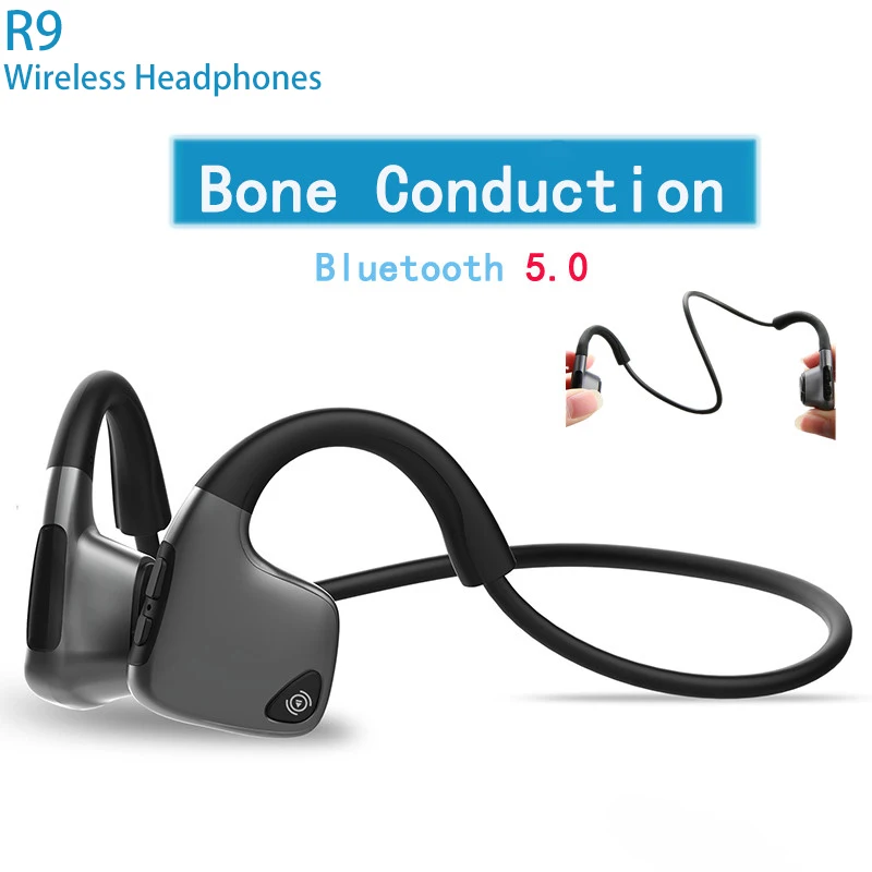 

R9 Bone Conduction Bluetooth Headset Portable Auriculares Deportivos Hifi Fone De Ouvido Sem Fio Cascos Gaming Voice Assistant