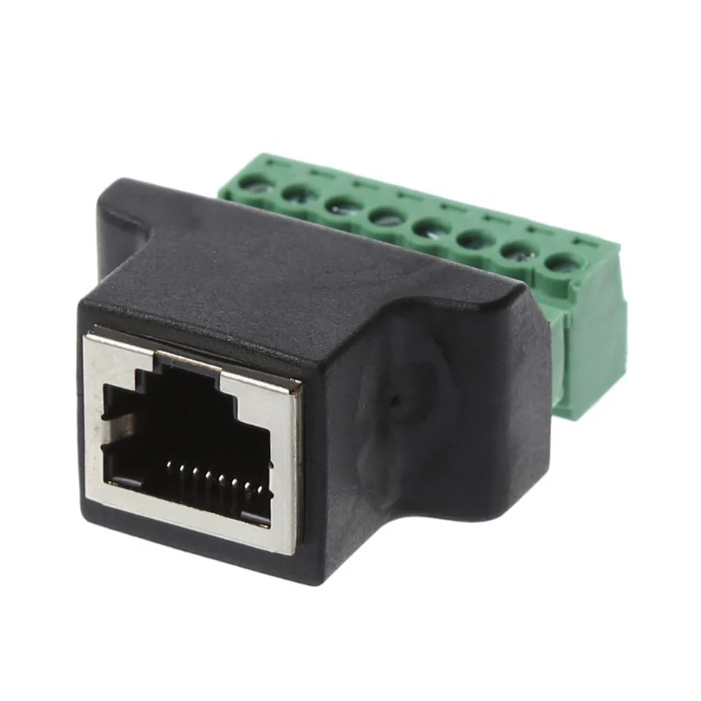 1 шт. Ethernet RJ45 разъем для винтовой клеммы 8 Pin цифровой адаптер видеорегистратора |