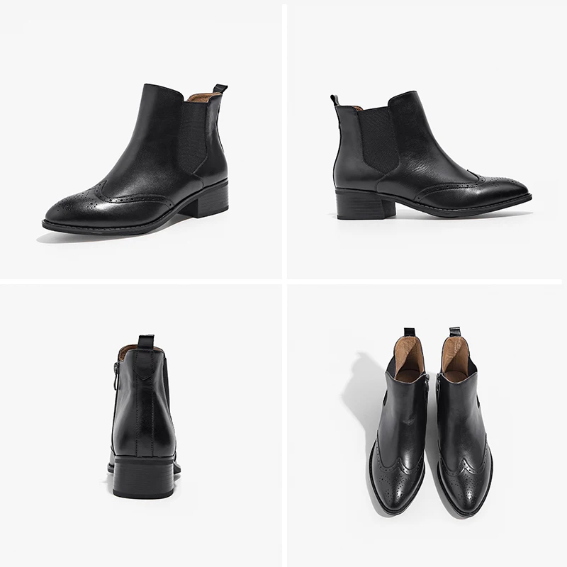 Ботинки женские демисезонные из телячьей кожи до щиколотки 03241|brogue boots|boots brandbrand
