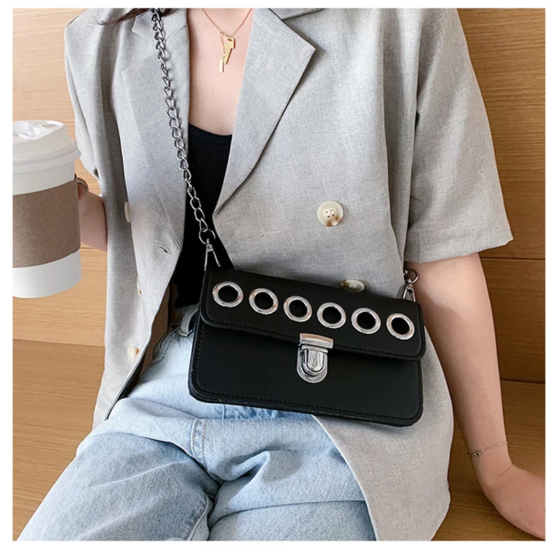 Модные женские сумки с цепочкой новые металлические украшения колец