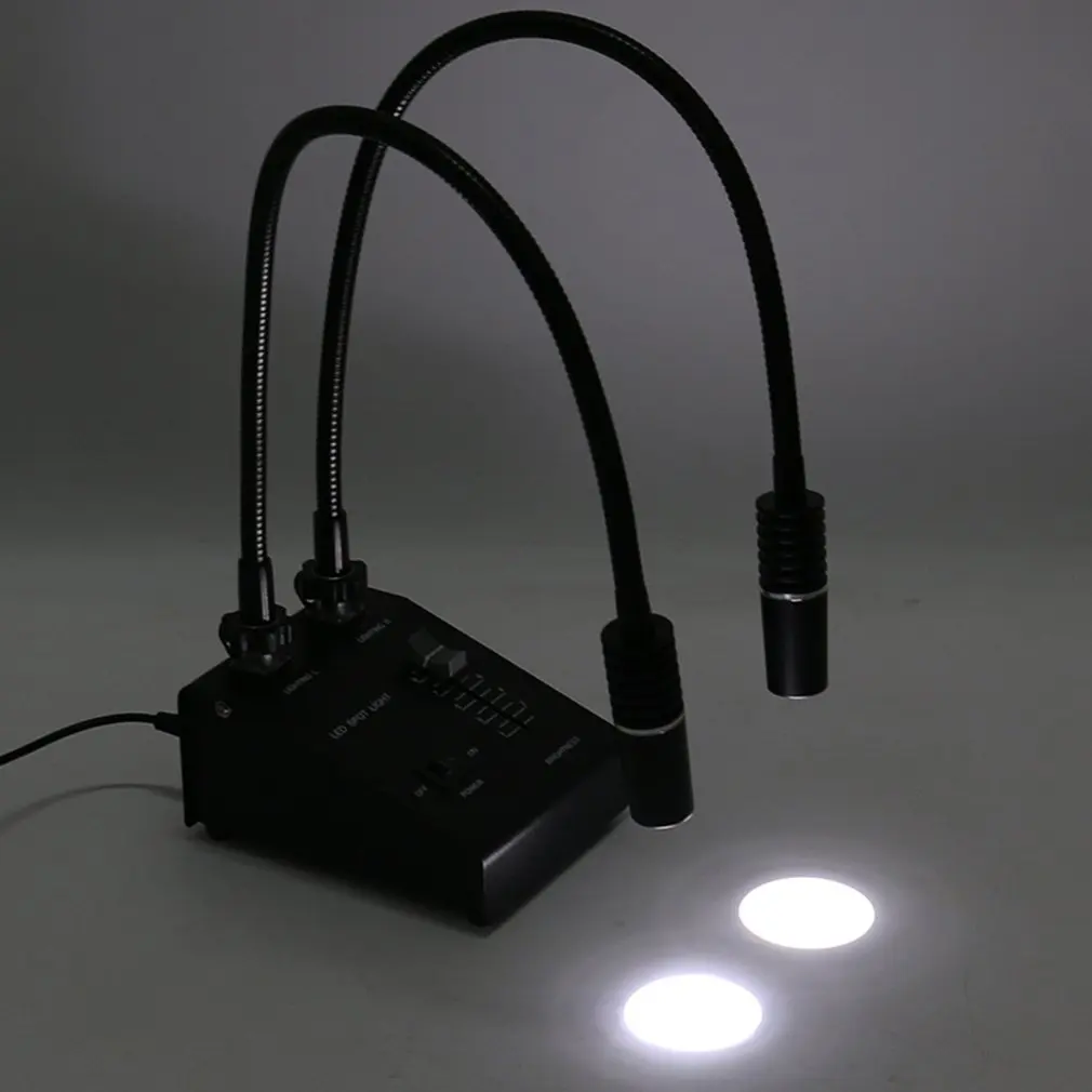 6W Dual LED Gooseneck Lights Illuminator Lamp Source For Industry Stereo Microscope Lens Camera Magnifier 110V-240V Adapter | Инструменты