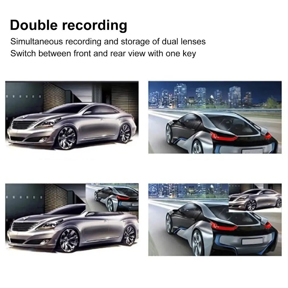 

4 Inches Hidden Tachograph 1080p Night Vision Circular Video Recording 170 Wide Angle Parking Monitoring Motion Detection