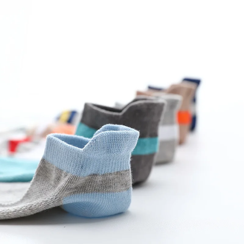 Calcetines de malla de algod&oacute;n para ni&ntilde;o y ni&ntilde;a, medias n&aacute;uticas informales de 2 a 15 a&ntilde;os, moda Primavera Verano, 5 par/lote, 2022-4