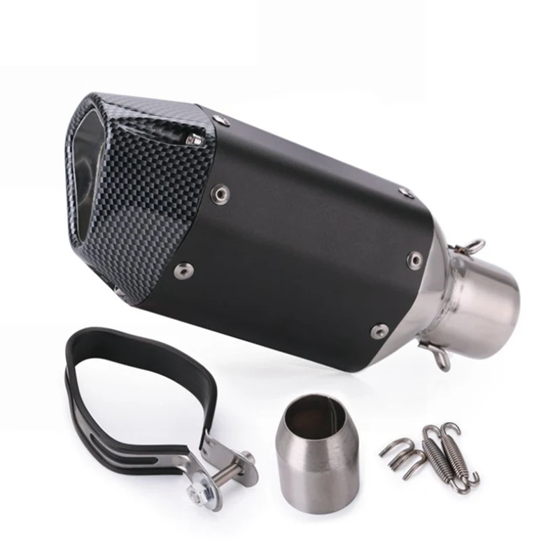 

Универсальный глушитель выхлопной трубы для мотоцикла, 38-51 мм, съемные аксессуары, черная короткая выхлопная труба из нержавеющей стали