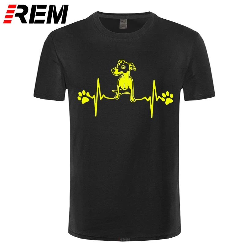 

New Jack Russell Heartbeat T Shirt Men Tee Short Sleeve Cotton Animal Funny Man Dog T-shirt Clothing