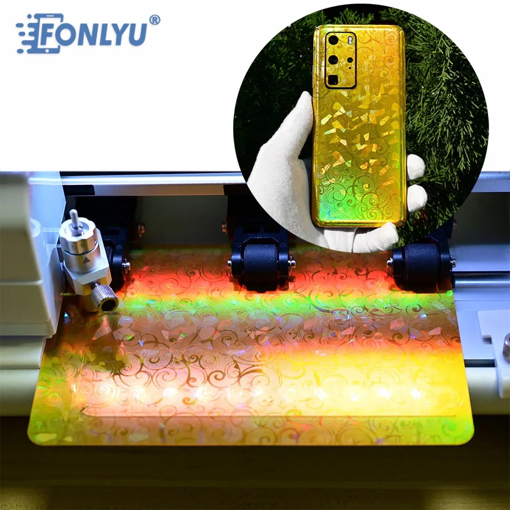 

FONLYU Nano Plating Gold Protective Film Phone Back Cover Film for Smartphone Skin Cutting Machine For Devia Rockspace Sunshine