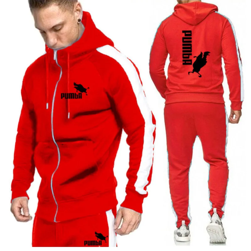 

Спортивный костюм мужской из 2-х предметов, кофта с капюшоном и штаны, брендовая уличная одежда, осень-зима