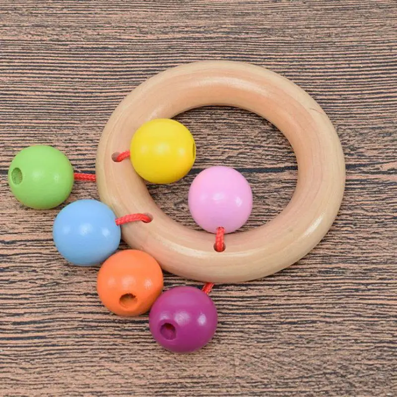 Деревянные детские игрушки-погремушки погремушка-колокольчик для детской