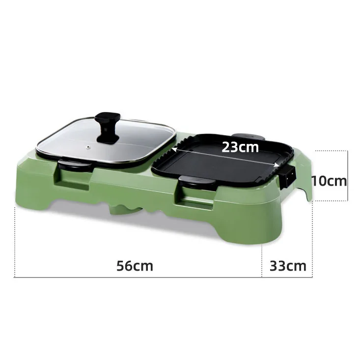 

Larger 2 in 1 220V Electric Hot Pot Oven Smokeless Barbecue Machine Home BBQ Grills Indoor Roast Meat Dish Plate Multi Cooker