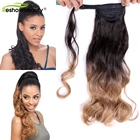 Длинные хвосты свободные волнистые шиньоны с зажимом синтетические удлинители волос 22 дюйма 100 г Натуральные Искусственные волосы Reshowbeauty