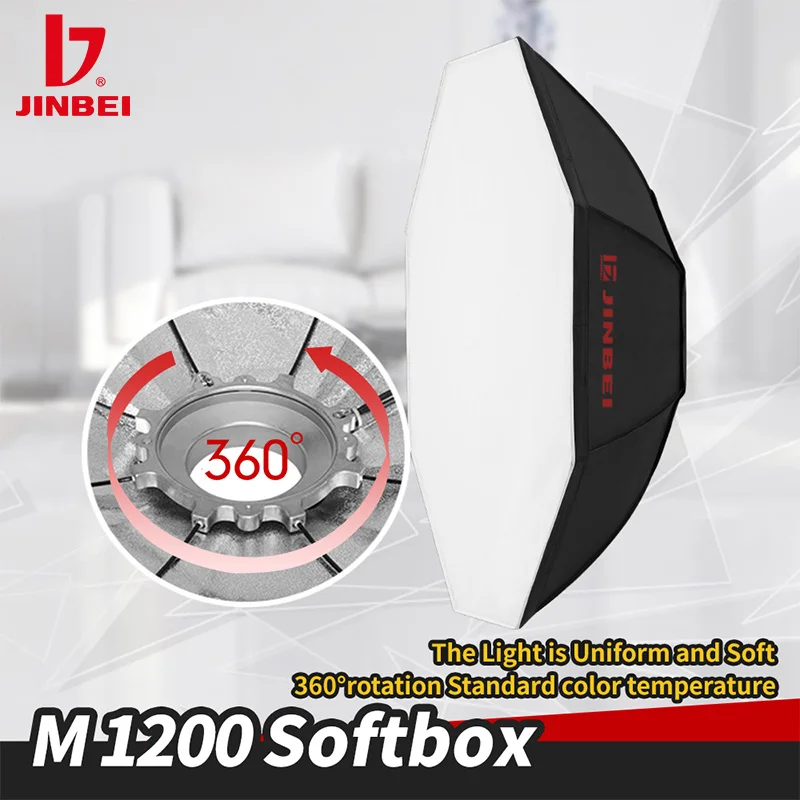 

JINBEI M1200 120cm Portable Octagon Softbox Strobe Flash Soft Box Lighting Diffuser for Speedlight Flash Studio Photography