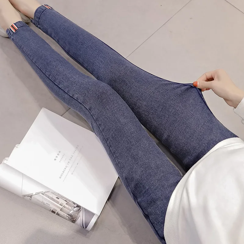 

Spring And Autumn New Pregnant Women Jeans Korean Version Of Maternity Clothes Fashion Pencil Abdominal Pants