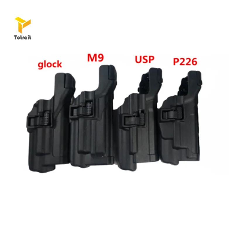 

Wholesale Hunting Gun Belt Holster Light Bearing LV3 Holster HK USP Glock 17 19 M9 92 Colt 1911 Sig P226 Tactical Airsoft Gun H