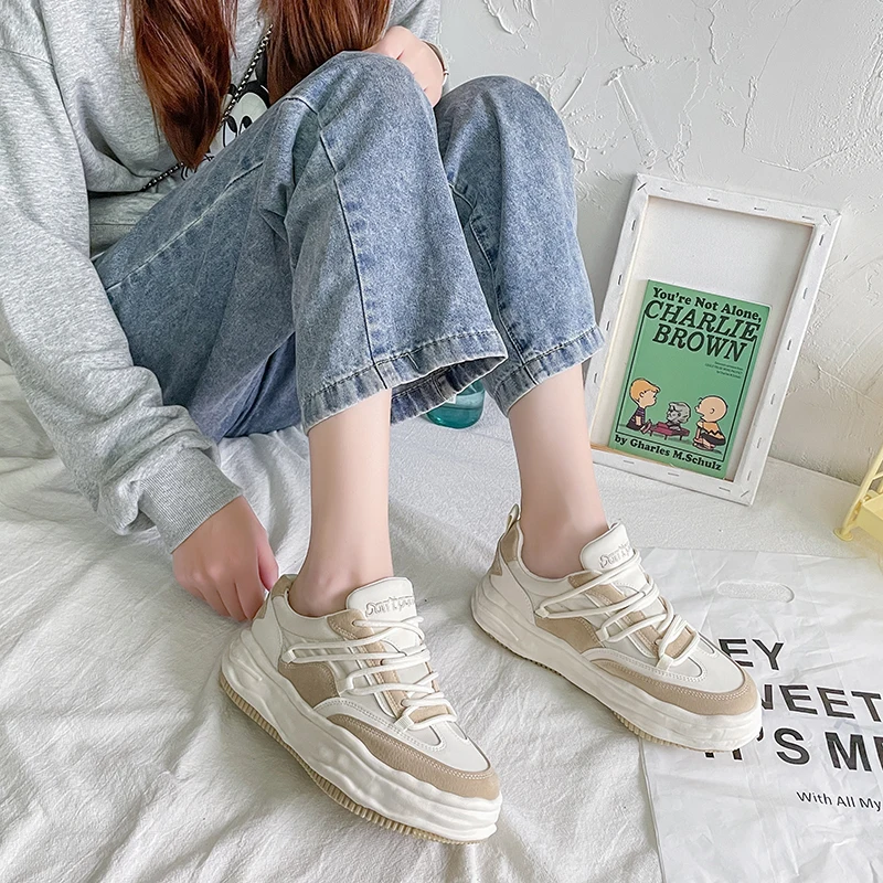 

Autumn Sneakers Women Platform Shoes Thick Bottom Non-slip Chunky Sneakers Fashion Breathable Mixed Colors Ladies Casual Shoes