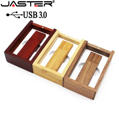 Флэш-накопитель JASTER, USB 3,0, деревянный корпус, 4/8/16/32/64 ГБ
