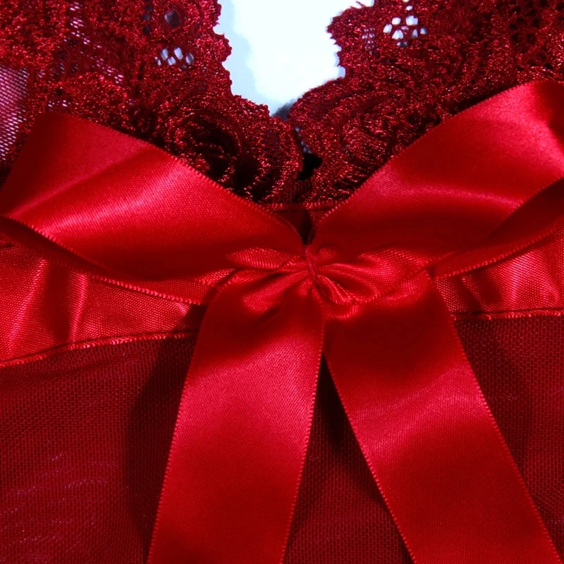 Новая мода размера плюс S 6XL темно красное сексуальное белье Babydoll Ночное сорочка