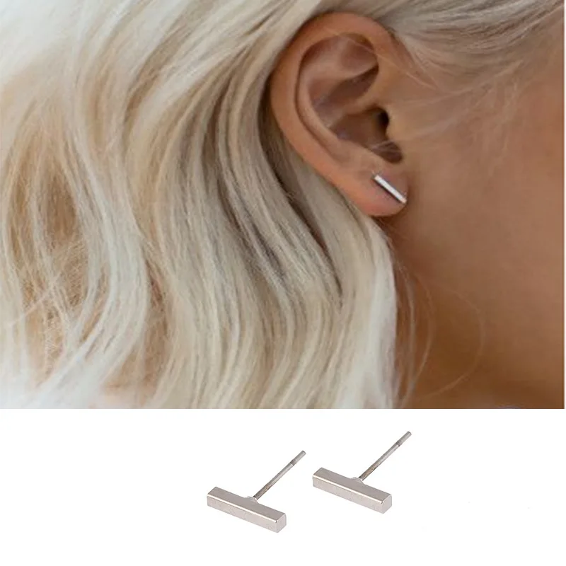 Серьги гвоздики из нержавеющей стали женские простые минималистичные украшения
