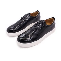 mens casual leather shoes round toe lace up leather shoes non slip outsole comfortable men shoes business formal leather shoes