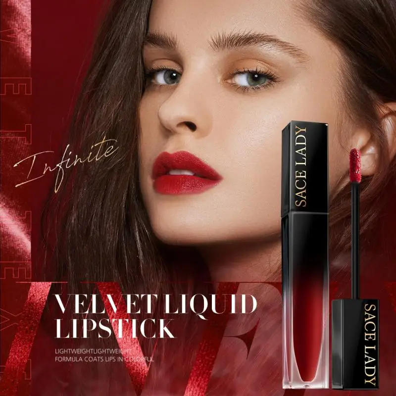 

Бархатная матовая помада Sace Lady, водостойкая немаркирующая помада, стойкий макияж, легкая глазурованная косметика для губ