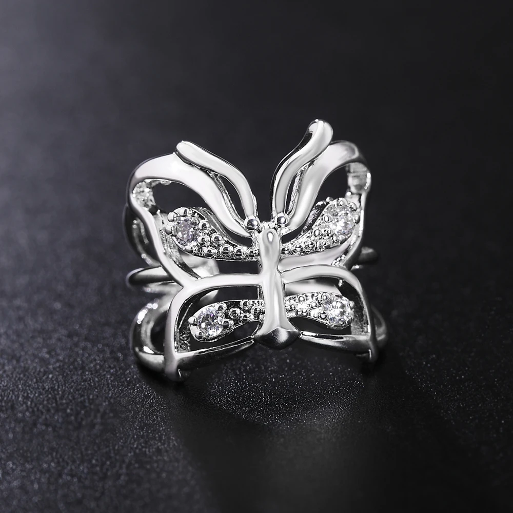 

Carving Butterfly Rings For Women 925 Sterling Silver Engagement Wedding Ring Fashion Luxury Fine Jewelry GaaBou Jewellery