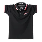 Рубашка-поло мужская с отложным воротником, хлопок, дышащая, короткий рукав, деловой стиль, повседневная одежда в стиле пэчворк, 6XL, на лето