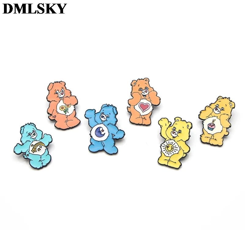 DMLSKY, медвежонок, металлические эмалированные булавки для женщин, модная булавка на лацкане, креативные броши, значок для рюкзака, заколки на воротник, аксессуары M4086