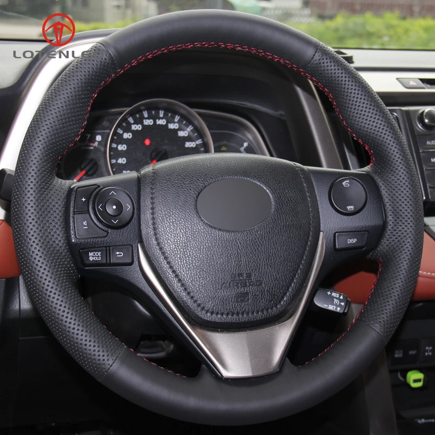 Оплетка на руль LQTENLEO из искусственной кожи для Toyota RAV4 2013-2019 Corolla 2014-2019 Auris 2013-2016 Scion