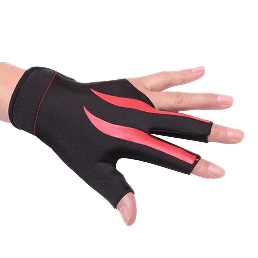 

Wearproof 3 Fingers Pool Cue Fashion Sweat Absorbent Soft Left Women Men Non-Slip Accessories Adult High Elastic Billiard Glove