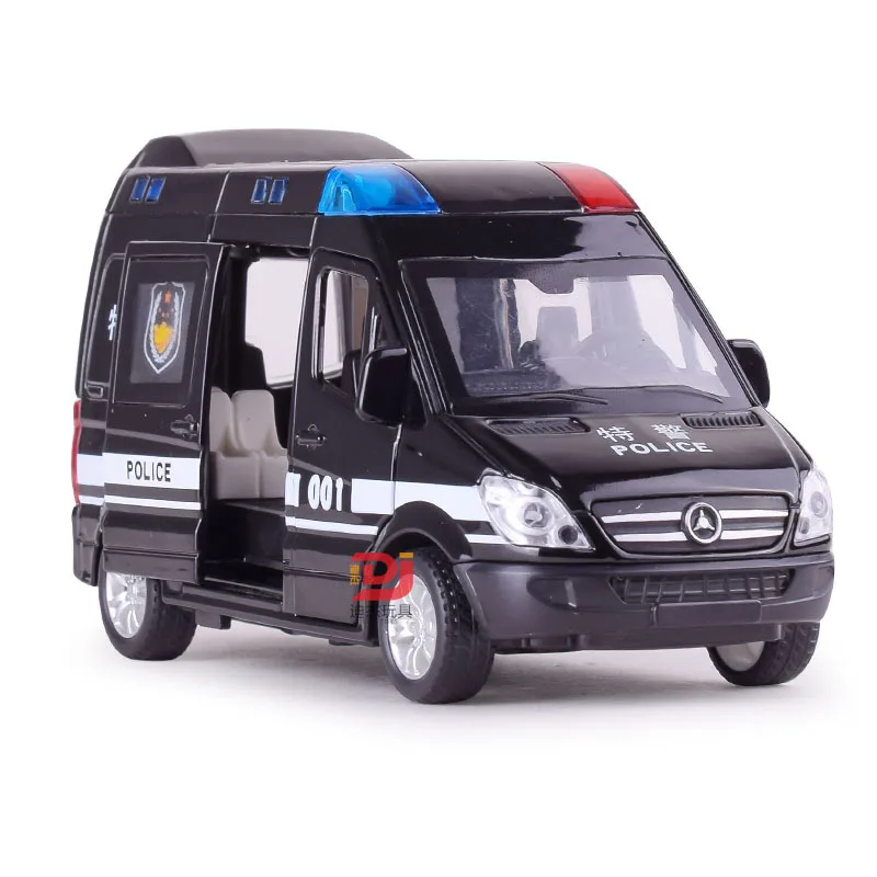 Black special police 1:32 автомобиль скорой помощи полиции Модель литья под давлением сплав металла тянет назад Звук Свет детские игрушки, автомобили огонь грузовой автотранспорт модель детского подарка - Цвет: Black special police