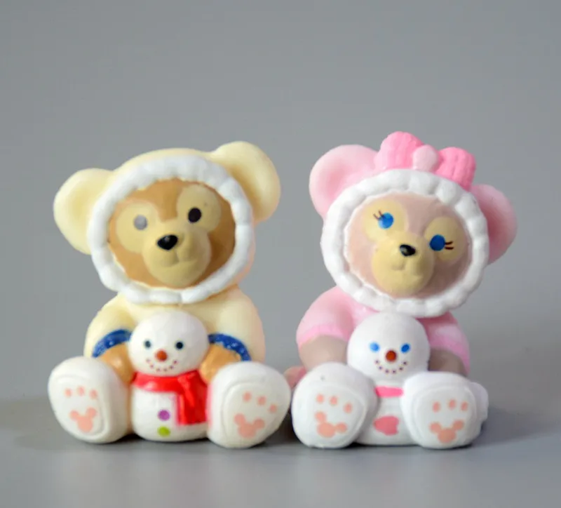 10 комплектов новые полимерные мини фигурки медведя Duffy Bear shidiy куклы для тортов