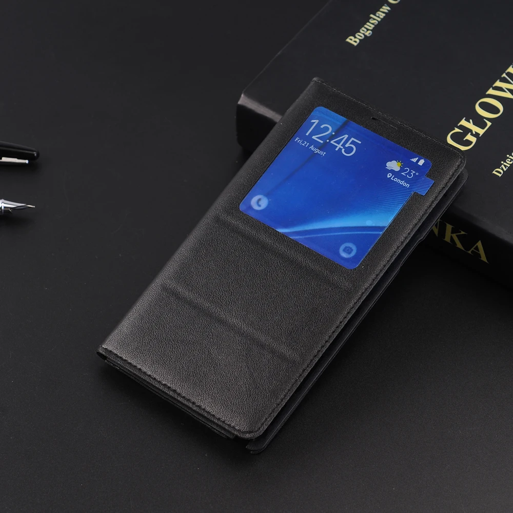 Кожаный флип чехол для телефона умный с оригинальным чипом Samsung Galaxy Note 4 Note4 N910 N910F