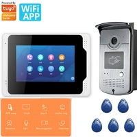 tuya app 7record wireless wifi rfid video door phone doorbell intercom entry system with 1080p wired camera night vision