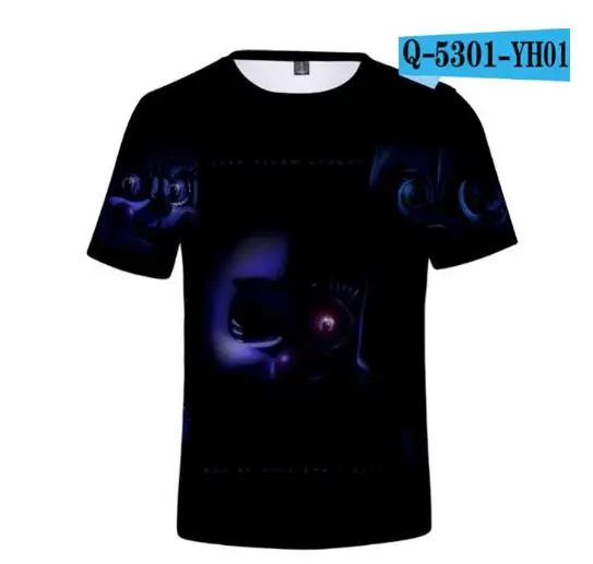 color at picture Новая футболка с 3D принтом «пять ночей с героями мультфильмов» Детская футболка с короткими рукавами для мальчиков и девочек топы, футболка с рисунком из аниме детская одежда - Цвет: color at picture