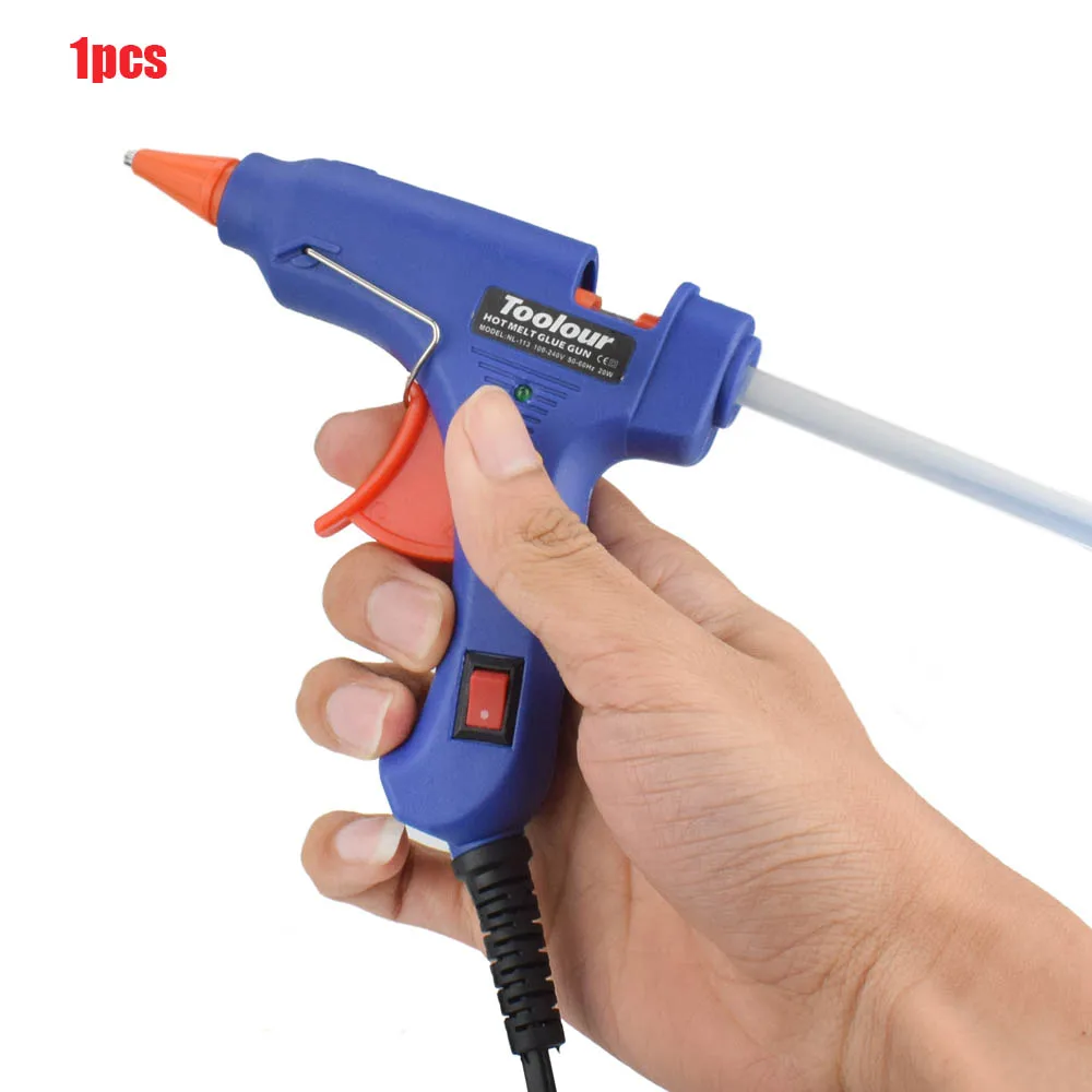 1pcs Glue Stick Toolour горячего расплава клея пушка EU/US 100-240V 20 Вт клеевой пистолет 40/10/1 шт 7 мм* 150 мм Клеевые стержни мини Пистолеты термо клеевым пистолетом тепловой инструмент для ремонта - Цвет: 1pcs Glue Stick