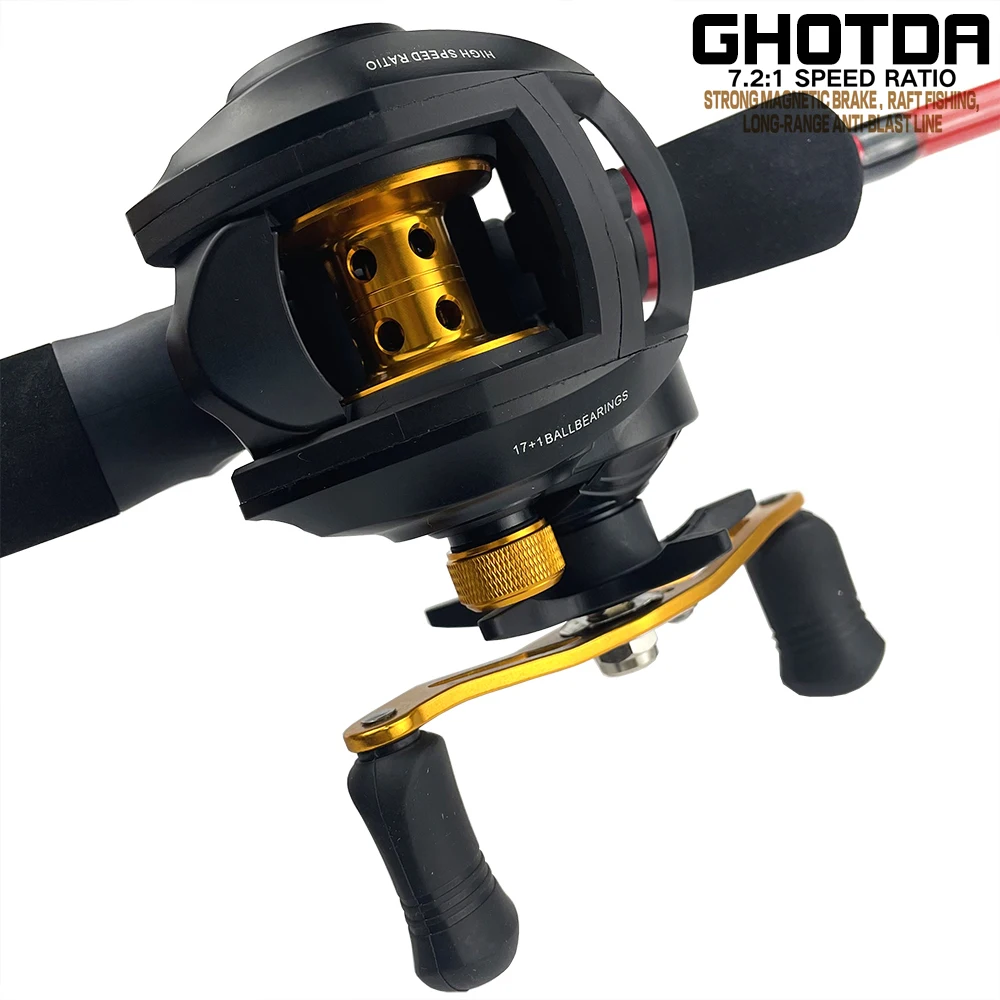 GHOTDA Drop Wheel Bait Throwing Reel Asian Fishing Reel Light Sea Water Reel Rocker Arm: CNC Metal 8KG Drag Raft Fishing