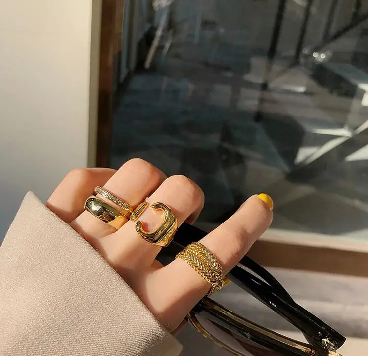 Модное кольцо золотого цвета для женщин модная мягкая цепочка простое мягкое |