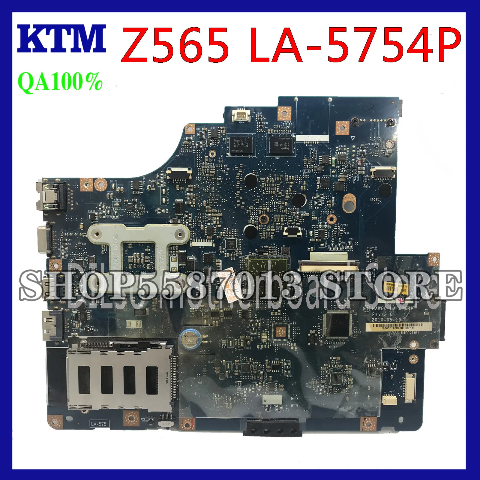 

KEFU LA-5754P Motherboard For Lenovo G565 Z565 Laptop Motherboard Z565 Motherboard with HDMI type Test Mainboard