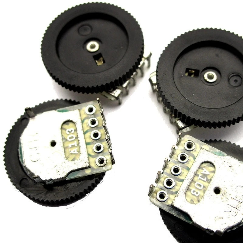 

25Pcs A103 10K 16 * 2MM Double 5-pin Dial Gear Potentiometer