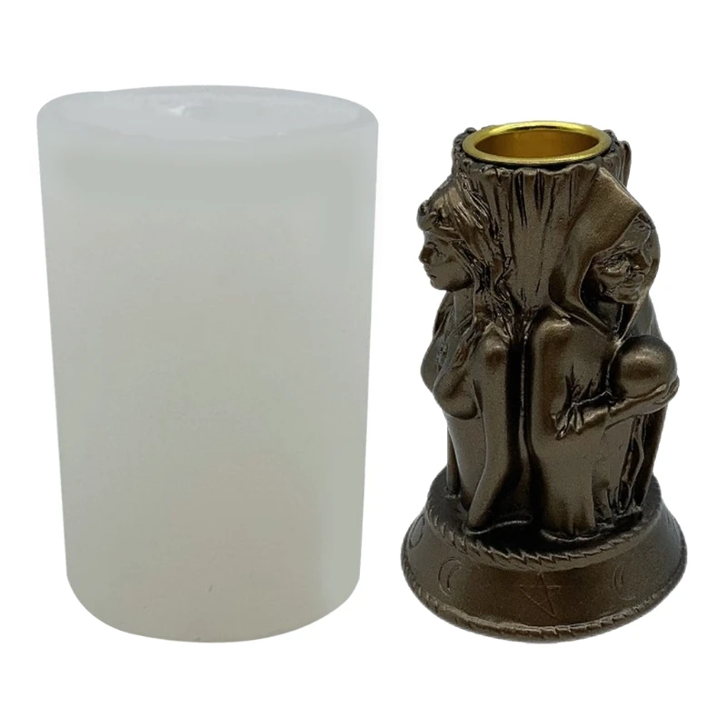 

Witch Goddess Candle Holder Epoxy Resin Mold Concrete Plaster Casting Silicone Mould DIY Crafts Home Decorations Making Tools