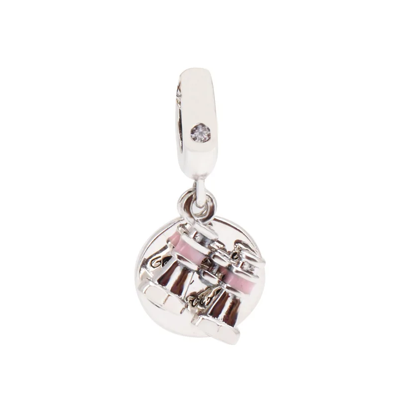 

Hot S925 Sterling Silver Heart Telescope Pendant Fit Original Charms Necklace