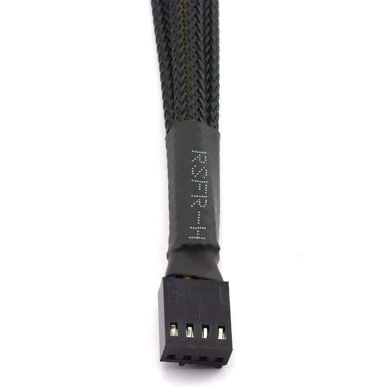 

4 Pin PWM Fan Splitter Cable Black Sleeved PC Case Fan Power Cable 1 to 4 Converter Braided Y Splitter Power Cable