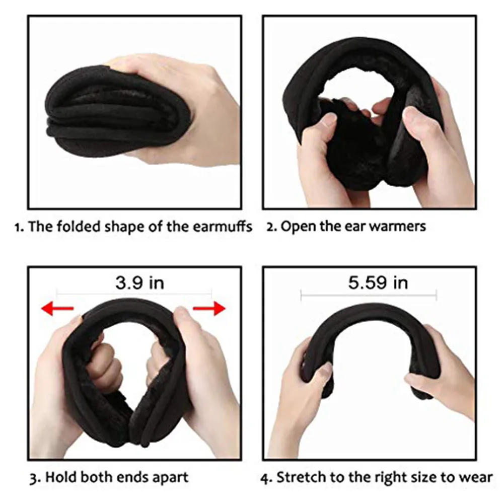 Зимние вязаные теплые Наушники унисекс складные наушники для улицы катания на