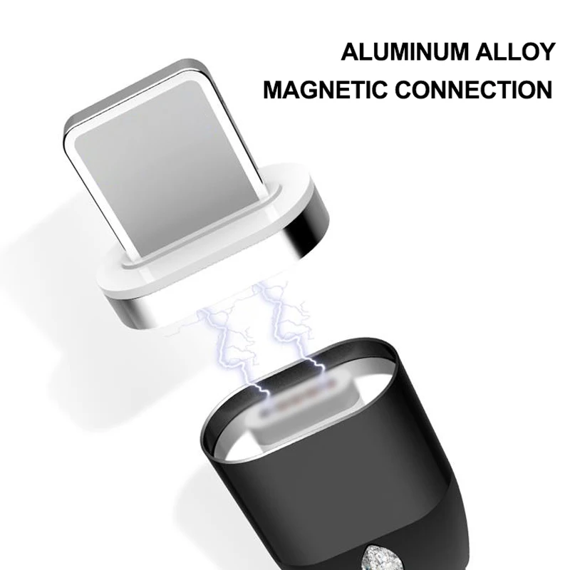 IONCT 3A Быстрая зарядка Магнитный кабель для передачи данных для iPhone samsung Android Шнур кабель провода телефонной магнитное зарядное устройство Тип C Micro USB кабель для передачи данных