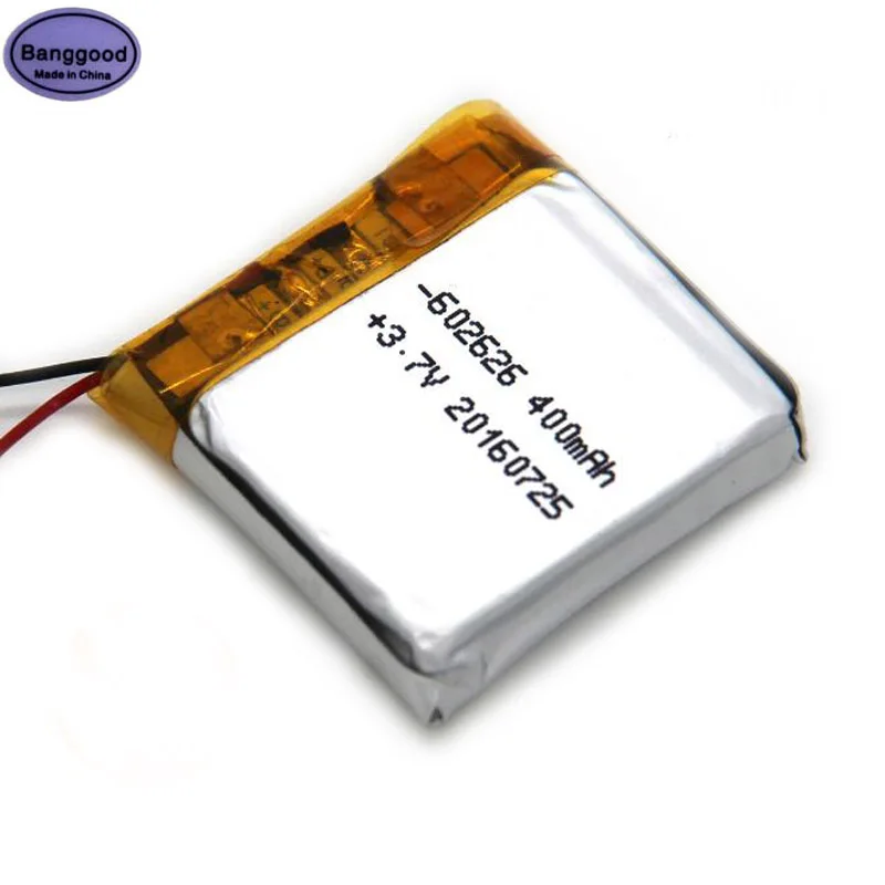 3.7V 400mAh 602626 602525 062626 062525 Lipo Polymer Lithium Rechargeable Li-ion Battery Cells For SMART WATCH GPS Toys Battery
