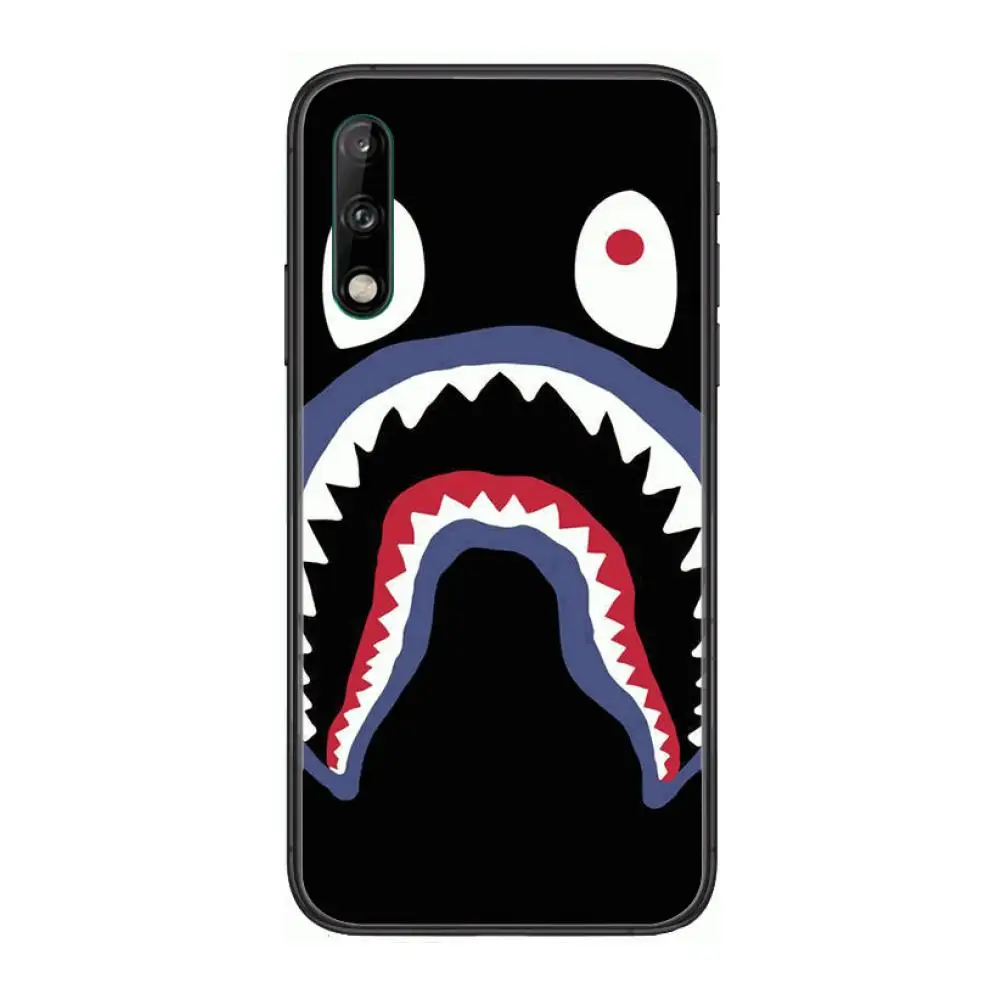 

Shark Luxury Fashion Clear Phone Case For Huawei Y 5 6 7 8 9 A P S Pro 2020 2019 Black Etui Coque Hoesjes Comic Fashion